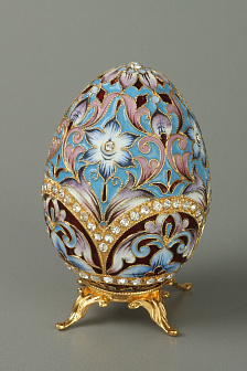 Яйцо пасхальное филигрань, эмаль, роспись, камни / золочение