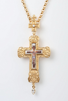 Крест наперсный № 135 финифть /золочение/ малый