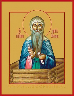 Икона ''Никита Столпник святой преподобный'' с золочением