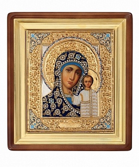 Казанская икона Богородицы писаная с позолотой