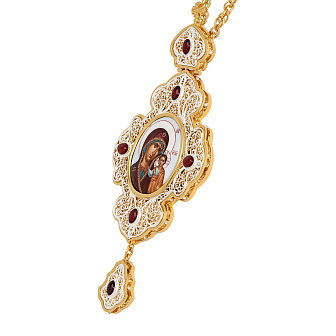 Панагия филигрань №0012 двойной рант финифть / золочение, серебрение