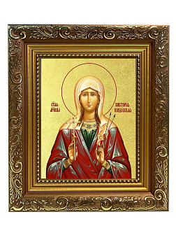 Икона "Виктория Кордувийская (Кордубская)", св. мц. с золочением поталью, 10В4-УЛ