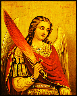 Икона Архангел Михаил с огненным мечом