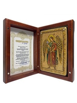 Икона Архангел Гавриил ручной работы из дуба