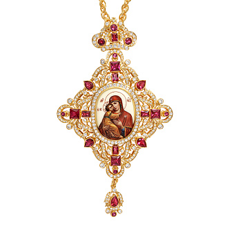 Панагия №213 / Фианиты деколь / золочение