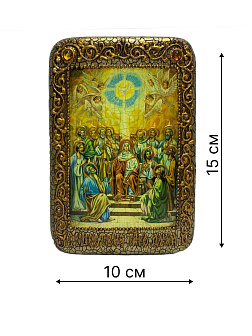 Настольная икона ''Сошествие Святого Духа'' на мореном дубе