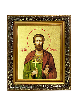 Икона "Феодот (Богдан) Адрианопольский", св. мч., с золочением поталью, 09Ф2-УЛ