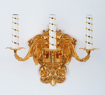 Лампада 3 свечи золочение