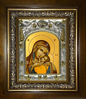 Икона освященная ''Корсунская икона Божией Матери'', в деревяном киоте
