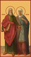 Праведная пророчица Анна и праведный Симеон Богоприимец, икона