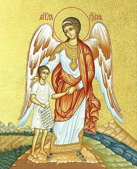 Икона Святого Ангела Хранителя с золочением поталью, 04А11-УЛ