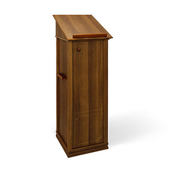 Аналой тумбовый с облицовкой с 2-мя полками и дверцей