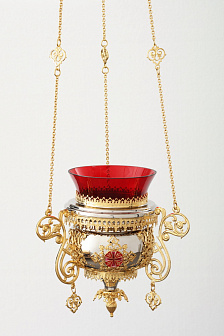 Лампада подвесная №86 никель золочение