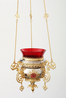 Лампада подвесная №86 никель золочение