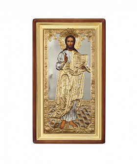 Икона живописная в киоте 60х120 масло, риза №171, киот №1 Спаситель