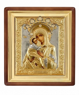 Богородица Владимирская икона божьей матери из алюминия и серебра