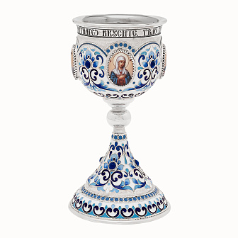 Потир 0.135л 4-деколи, филигрань, эмаль №1 / серебрение / серебряный вкладыш (УИН) Потир 0.135л 4-деколи, филигрань, эмаль №1 / серебрение / серебряный вкладыш (УИН)