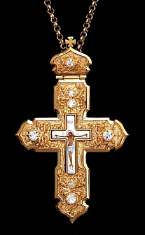 Наперсный крест с позолотой и финифтью