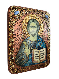 Настольная икона ''Господь Вседержитель'' на мореном дубе RTI-xx09.m_RAZD