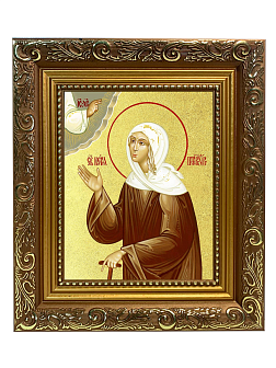 Икона "Ксения Петербуржская", св. блаж., с золочением поталью, 10026-УЛ