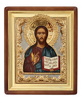 Икона живописная в киоте 18х24 масло, риза №92, киот №1 Спаситель