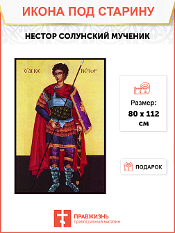 Икона под старину Икона Нестор Солунский мученик Икона под старину Икона Нестор Солунский мученик