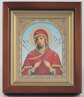 Икона в киоте 11х13 сложный №2 конгрев Семистрельная БМ