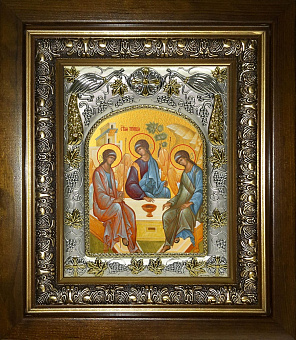 Икона освященная ''Святая Троица'', в деревяном киоте