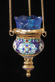 Лампада филигранная греческая с эмалью / золочение