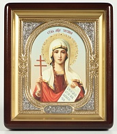 Икона в киоте 18х24 фигурный, канвас, риза-рамка частично золочёная Татьяна Римская