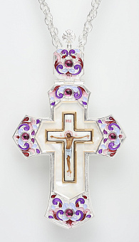 Крест наперсный № 173 филигрань,эмаль /золочение,серебрение/ Крест наперсный № 173 филигрань,эмаль /золочение,серебрение/