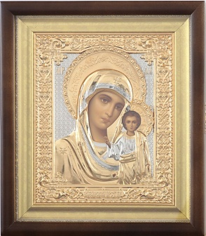 Икона ''Богородица Казанская'' в киоте с золочением
