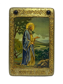 Настольная икона ''Святой праотец Адам'' на мореном дубе