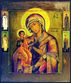 Икона Троеручица Пресвятая Богородица 19 век