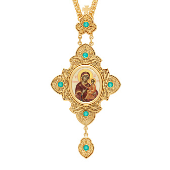 Панагия филигрань №0051 одинарный рант живопись / золочение