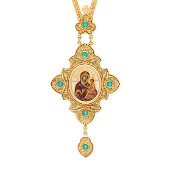 Панагия филигрань №0051 одинарный рант живопись / золочение