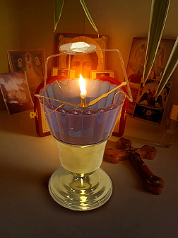 Набор для молитвы: лампада синяя, ладаница - паучок, ладан 10 гр