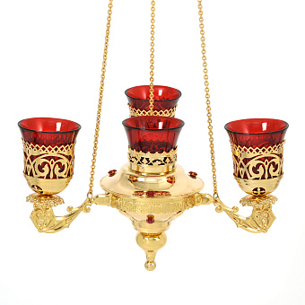 Трехлампадник золочение