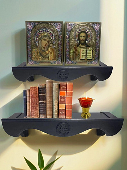 Набор полки прямые для икон Херувим цвет темно-серый 2 шт 40 и 50 см