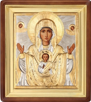 Икона ''Богородица Знамение'' писаная маслом