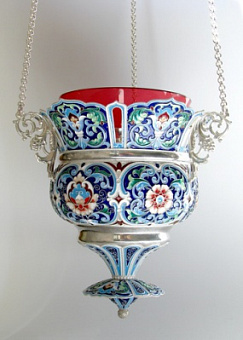 Лампада филигранная №9 эмаль серебро (УИН)