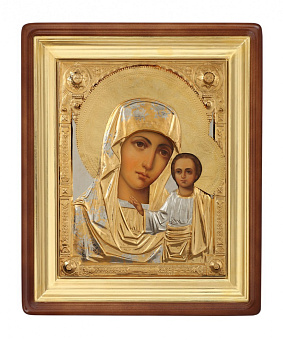 Икона живописная в киоте 70х90 масло, риза №155, киот №1 Казанская БМ