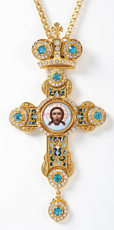 Крест наперсный №30 серебрo эмаль (УИН)