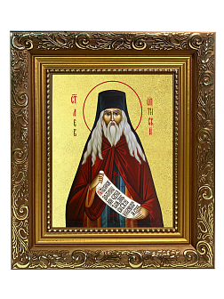 Икона "Лев Оптинский", св. прп., с золочением поталью, 09Л3-УЛ Икона "Лев Оптинский", св. прп., с золочением поталью, 09Л3-УЛ