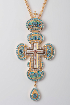 Крест наперсный №9 эмаль / золочение