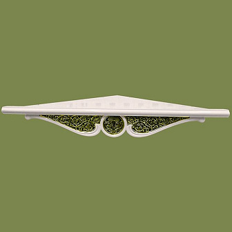 Полка для икон 1 ярусная с басмой, угловая, белая, 65х46см 18102-Б_KRA