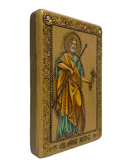 Икона ''Апостол Петр'' ручной работы из дуба