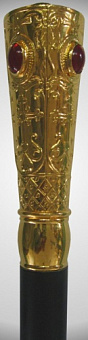 Посох с металлическим оглавием золочение