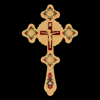 Крест напрестольный фигурный с золочением