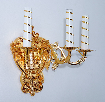 Лампада 3 свечи золочение